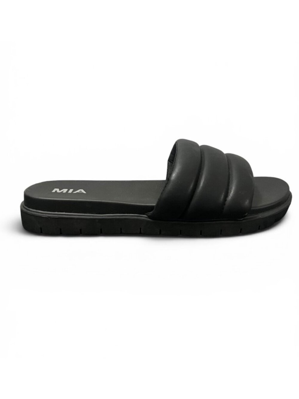 MIA Womens Black Padded Slide Sandals Size 10M Comfort